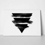 Πίνακας σε Καμβά BOHO BLACK & WHITE TRIANGLE AND BRUSH STROKES