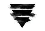 Πίνακας σε Καμβά BOHO BLACK & WHITE TRIANGLE AND BRUSH STROKES