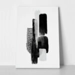 Πίνακας σε Καμβά BOHO BLACK & WHITE VERTICAL BRUSH STROKES