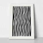 Πίνακας σε Καμβά BOHO BLACK & WHITE VERTICAL ORGANIC LINES