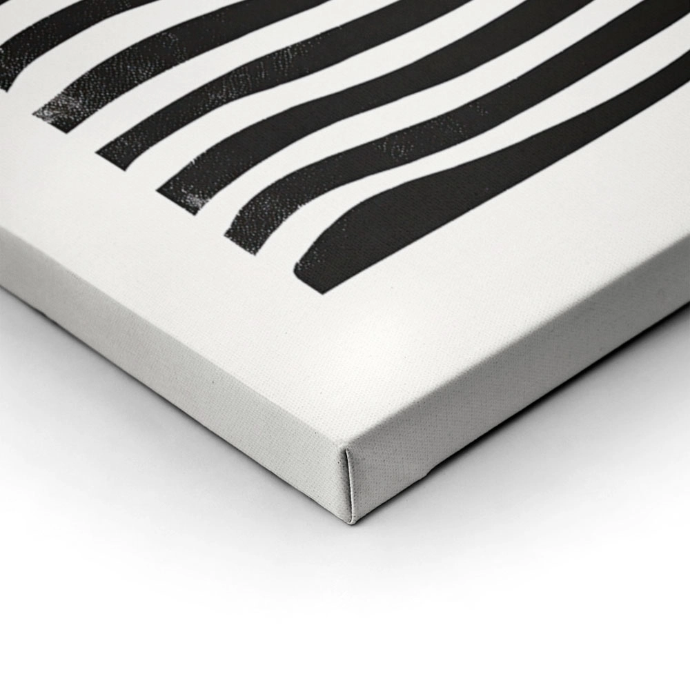 Πίνακας σε Καμβά BOHO BLACK & WHITE VERTICAL ORGANIC LINES