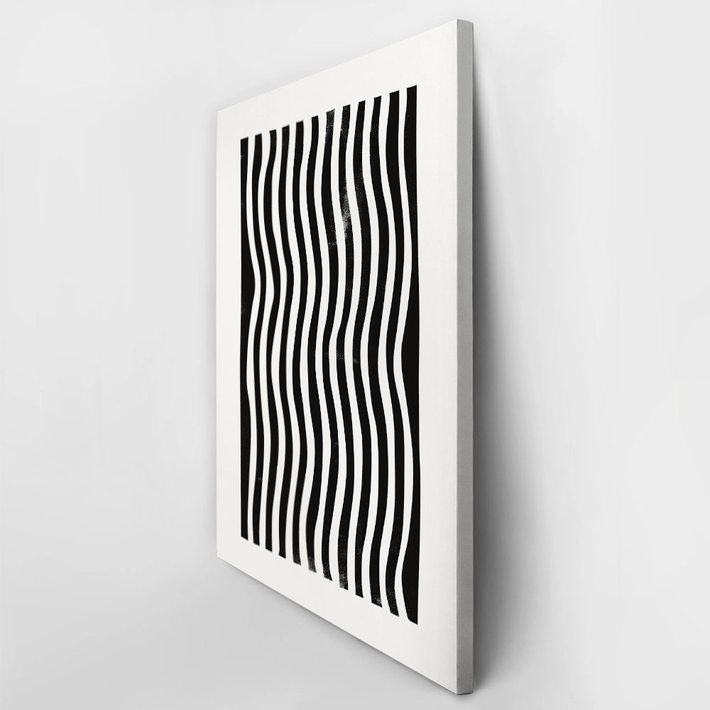 Πίνακας σε Καμβά BOHO BLACK & WHITE VERTICAL ORGANIC LINES