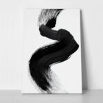 Πίνακας σε Καμβά BOHO BLACK & WHITE WAVE BRUSH STROKE 2