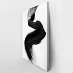 Πίνακας σε Καμβά BOHO BLACK & WHITE WAVE BRUSH STROKE 2