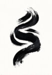 Πίνακας σε Καμβά BOHO BLACK & WHITE WAVE BRUSH STROKE 3