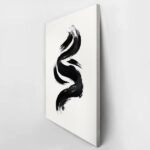 Πίνακας σε Καμβά BOHO BLACK & WHITE WAVE BRUSH STROKE 3