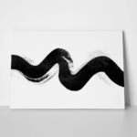 Πίνακας σε Καμβά BOHO BLACK & WHITE WAVE BRUSH STROKE
