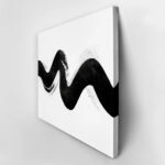 Πίνακας σε Καμβά BOHO BLACK & WHITE WAVE BRUSH STROKE