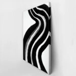 Πίνακας σε Καμβά BOHO BLACK & WHITE WAVE LINES