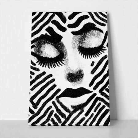 Πίνακας σε Καμβά BOHO BLACK & WHITE WOMAN FACE 5