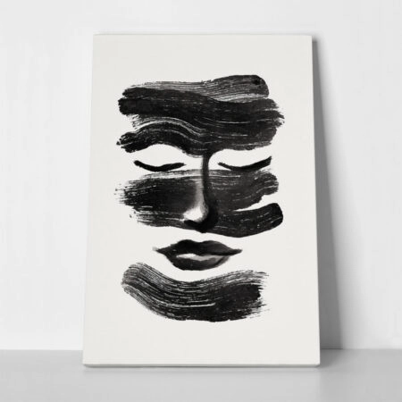Πίνακας σε Καμβά BOHO BLACK & WHITE WOMAN FACE 6