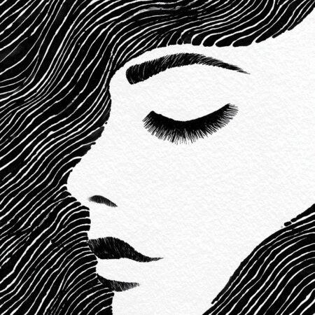Πίνακας σε Καμβά BOHO BLACK & WHITE WOMAN FACE 7 -  Sticky 5