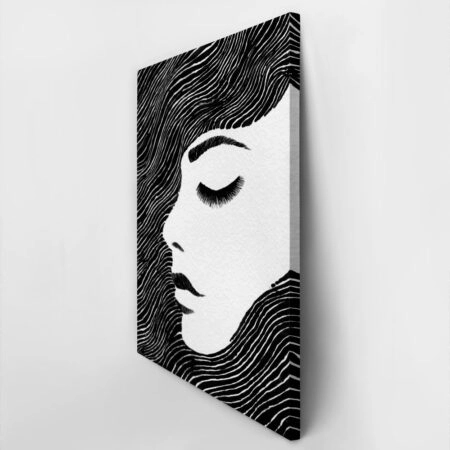 Πίνακας σε Καμβά BOHO BLACK & WHITE WOMAN FACE 7 -  Sticky 3