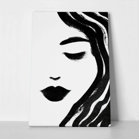 Πίνακας σε Καμβά BOHO BLACK & WHITE WOMAN FACE 9