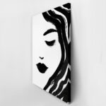 Πίνακας σε Καμβά BOHO BLACK & WHITE WOMAN FACE 9