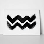 Πίνακας σε Καμβά BOHO BLACK & WHITE ZIG ZAGS