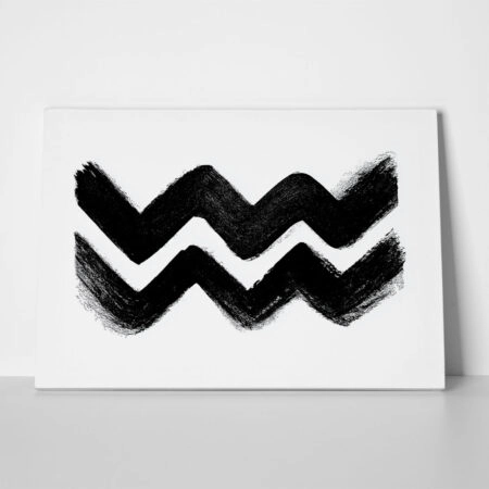 Πίνακας σε Καμβά BOHO BLACK & WHITE ZIG ZAGS