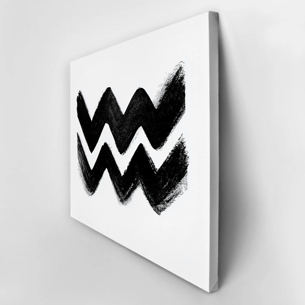 Πίνακας σε Καμβά BOHO BLACK & WHITE ZIG ZAGS