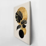 Πίνακας σε Καμβά BOHO LUXURY CIRCLES AND LEAVES 2