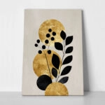 Πίνακας σε Καμβά BOHO LUXURY CIRCLES AND LEAVES