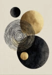 Πίνακας σε Καμβά BOHO LUXURY SPIRAL AND CIRCLE 3