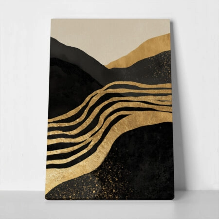 Πίνακας σε Καμβά BOHO LUXURY WAVES AND SHAPES - 