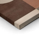 Πίνακας σε Καμβά BROWN BEIGE AND WHITE CURVED SHAPES