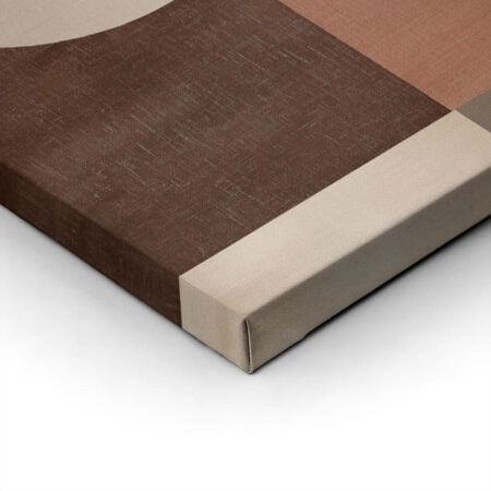 Πίνακας σε Καμβά BROWN BEIGE AND WHITE CURVED SHAPES -  Sticky 2