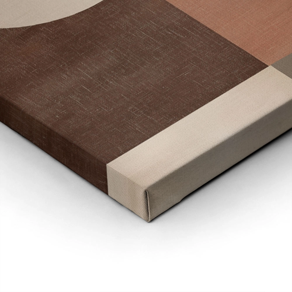 Πίνακας σε Καμβά BROWN BEIGE AND WHITE CURVED SHAPES