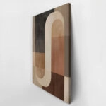 Πίνακας σε Καμβά BROWN BEIGE AND WHITE CURVED SHAPES