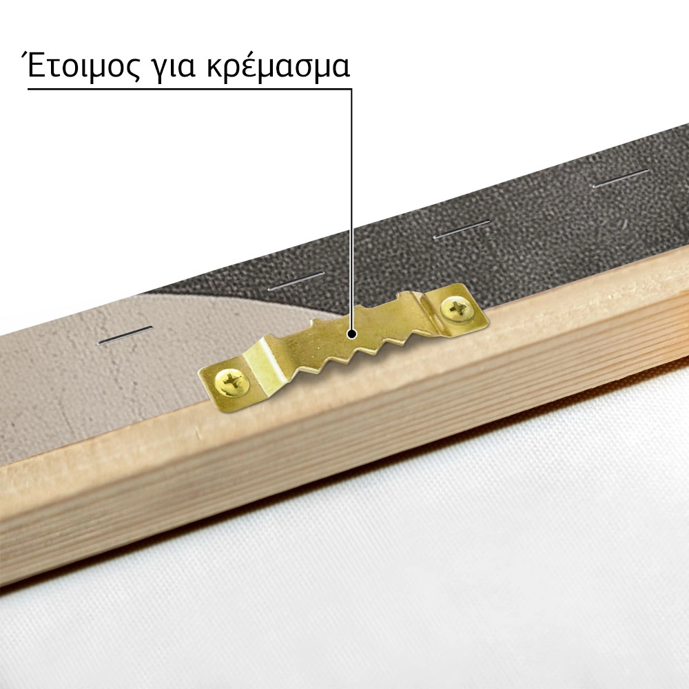 Πίνακας σε Καμβά BROWN BEIGE AND WHITE CURVED SHAPES