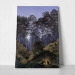 Πίνακας σε Καμβά CASPAR DAVID FRIEDRICH - FOREST INTERIOR BY MOONLIGHT