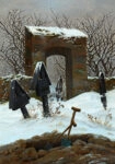 Πίνακας σε Καμβά CASPAR DAVID FRIEDRICH - GRAVEYARD UNDER SNOW