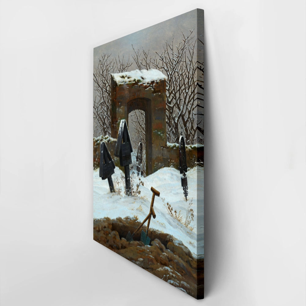 Πίνακας σε Καμβά CASPAR DAVID FRIEDRICH - GRAVEYARD UNDER SNOW