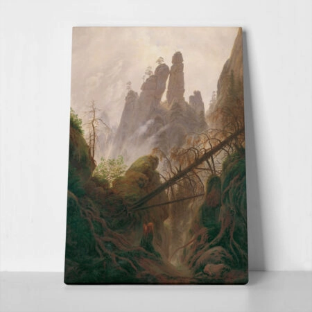 Πίνακας σε Καμβά CASPAR DAVID FRIEDRICH - ROCKY LANDSCAPE IN THE ELBE SANDSTONE MOUNTAINS - Caspar David Friedrich