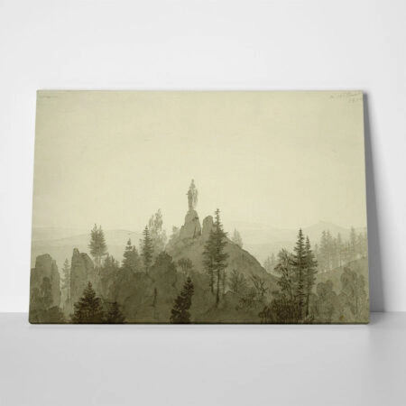 Πίνακας σε Καμβά CASPAR DAVID FRIEDRICH - THE STATUE OF THE MADONNA IN THE MOUNTAINS - Caspar David Friedrich