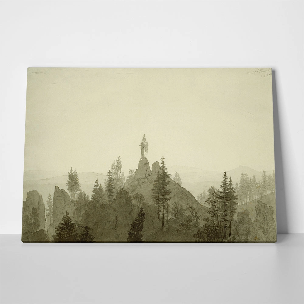 Πίνακας σε Καμβά CASPAR DAVID FRIEDRICH - THE STATUE OF THE MADONNA IN THE MOUNTAINS