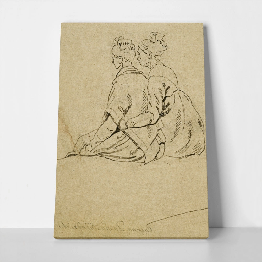 Πίνακας σε Καμβά CASPAR DAVID FRIEDRICH - TWO SEATED WOMEN