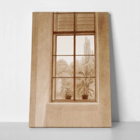 Πίνακας σε Καμβά CASPAR DAVID FRIEDRICH - WINDOW LOOKING OVER THE PARK - Caspar David Friedrich