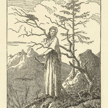 Πίνακας σε Καμβά CASPAR DAVID FRIEDRICH - WOMAN WITH A RAVEN AT AN ABYSS - Caspar David Friedrich Sticky 5