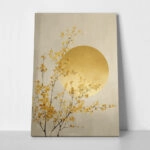 Πίνακας σε Καμβά GOLDEN CHERRY BLOSSOMS WITH SUN