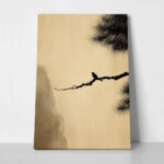 Πίνακας σε Καμβά JAPANDI BIRD ON BRANCH