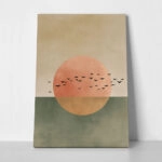Πίνακας σε Καμβά JAPANDI BIRDS WITH SUN