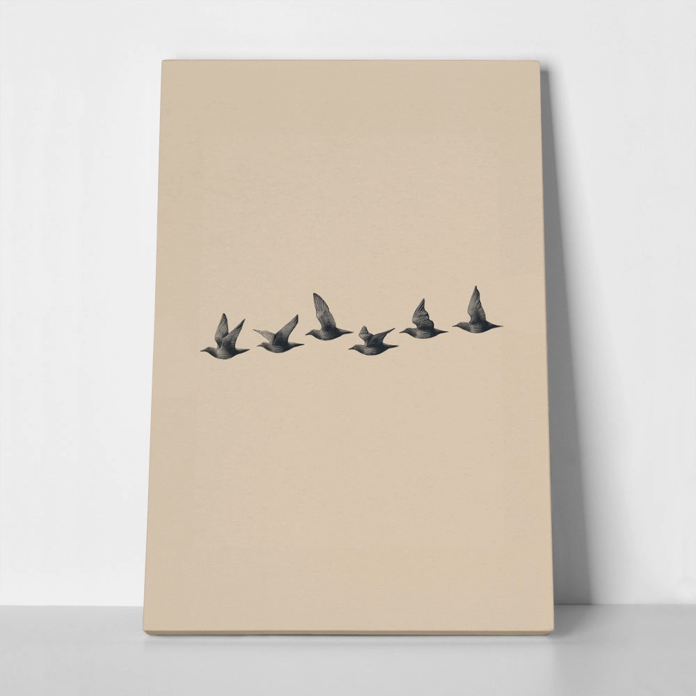 Πίνακας σε Καμβά JAPANDI FLYING BIRDS 2