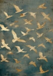 Πίνακας σε Καμβά JAPANDI GOLDEN BIRDS