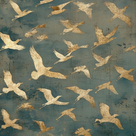 Πίνακας σε Καμβά JAPANDI GOLDEN BIRDS -  Sticky 5