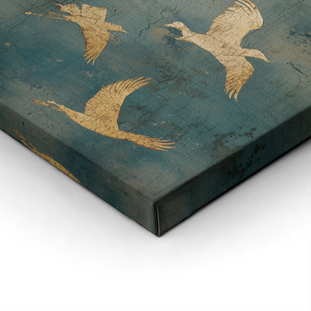 Πίνακας σε Καμβά JAPANDI GOLDEN BIRDS