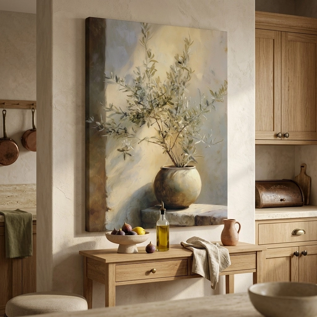 Πίνακας σε Καμβά OLIVE TREE IN POT
