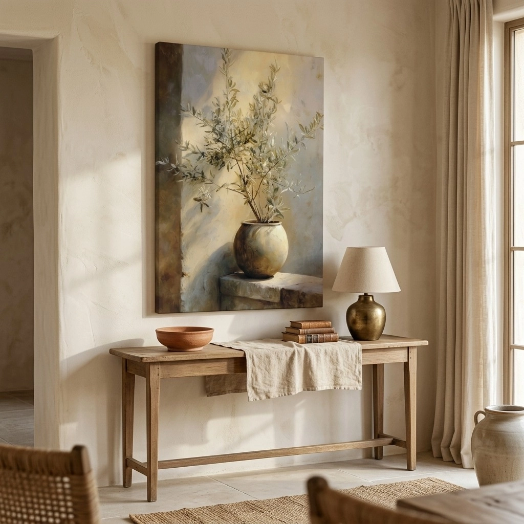Πίνακας σε Καμβά OLIVE TREE IN POT
