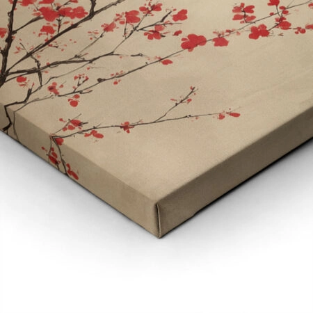 Πίνακας σε Καμβά RED CHERRY BLOSSOMS WITH SUN -  Sticky 1